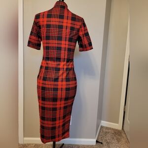 Red and Black Plaid Dress